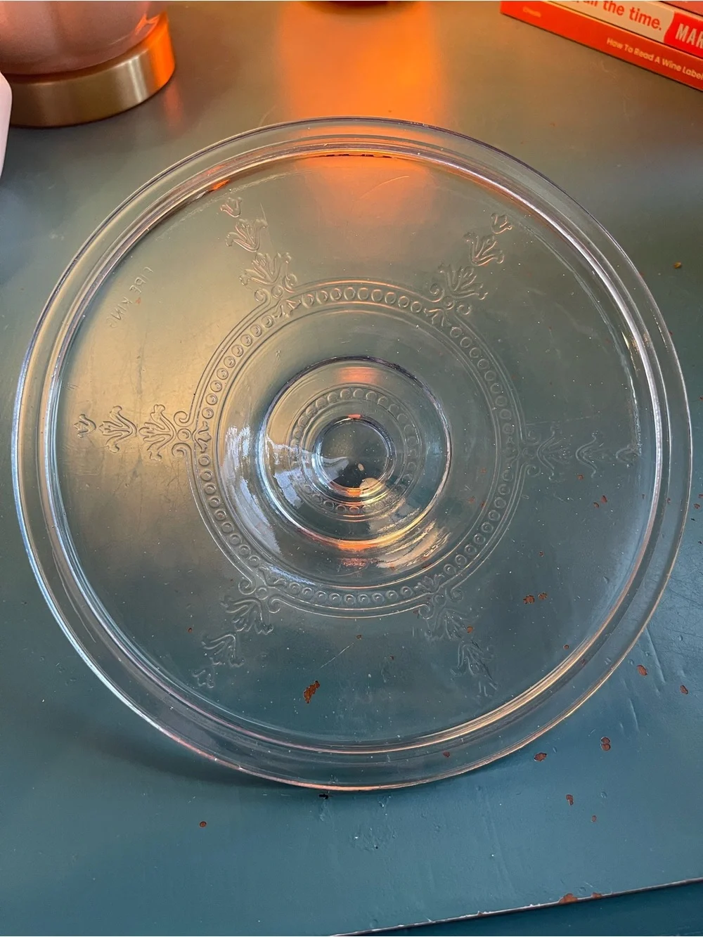 Vintage Fire King Philbe Pattern Blue Glass Replacement Lid